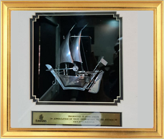 Performance award from Emirates Airlines